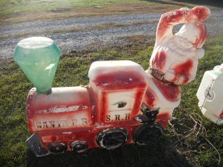 Vtg CHRISTMAS EMPIRE TRAIN VERY LARGE BLOWMOLD OUTDOOR LIGHTED LAWN