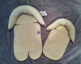 ESPECIALLY FOR BABY DOUBLE BEIGE HEADREST FOR CAR SEAT, STROLLER, HEAD