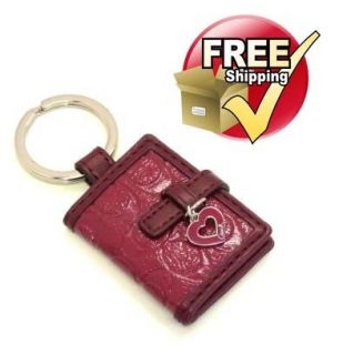 Coach Signature Embossed Picture Frame Keychain in Red 61849