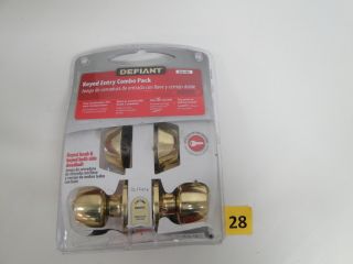 Defiant Keyed Entry Doorknob and Deadbolt Combo Pack Polished Brass