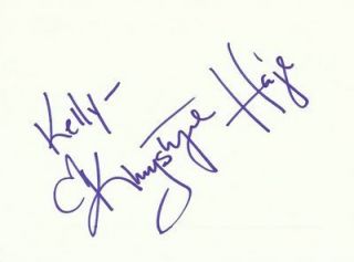 Khrystyne Haje Head of The Class Signed Index Card