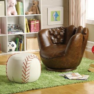 Baseball Glove Chair and Ottoman for Kids / Teens / Game / Play Room