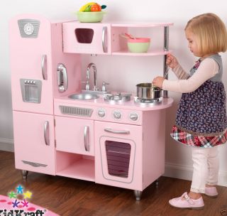 Kidkraft Kids Pretend Play Wood Pink Vintage Play Kitchen Lots of