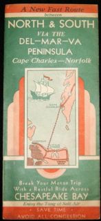 Chesapeake Bay Virginia Automobile Ferry Brochure 1937