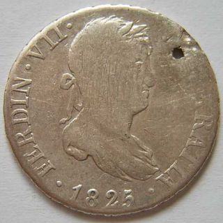 Kingdom Spain Silver Coin of King Ferdinand VII D 1825