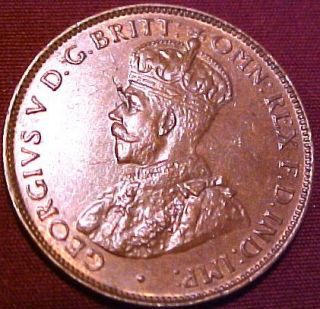 1934 Australia Half Penny Gem BU King George IV $RARE$