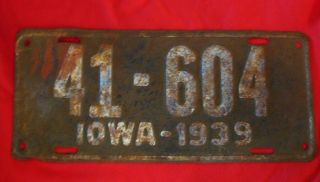 of Iowa License Plate Nile Kinnick Era Rustic Vintage Plate