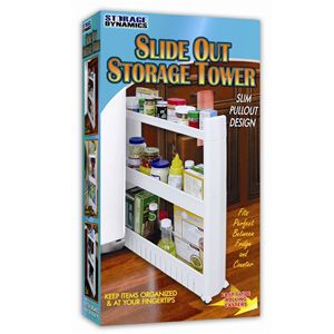 Tier Slide Out Slim Storage Tower Kitchen Organizer