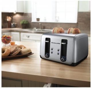 New KitchenAid Stainless Steel Toaster KMT411CU 4 Slice Countour