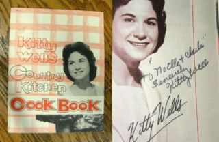 1964 Kitty Wells Country Cook Book Jonny Wright Signed