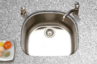 Stainless Steel Sink Kitchen Undermount D Shape Single Bowl 16g