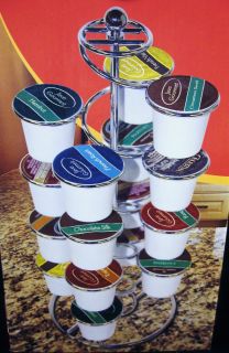 Cups Coffee Pod Carousel Rack Stand Holds 16 Pods New 