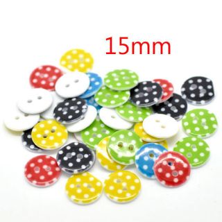  Dot 2 Holes Resin Sewing Buttons Scrapbooking 15mmDia Knopf Bouton