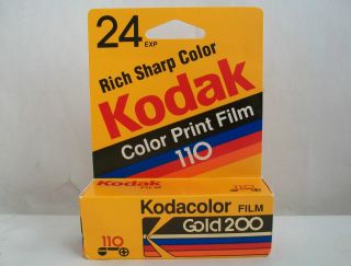 KODAK 110 FILM 24 EXPOSURE KODACOLOR GOLD ISO 200 (exp) COLOR ROLL