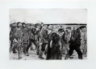 Kollwitz, Käthe, Weberzug (March of the Weavers), Line Etching and