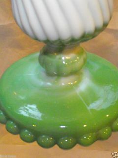Westmoreland Carnival Green Glass Marble Slag Vase
