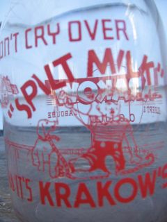 Vtg Krakow Dairy DonT Cry Over Spilt Milk Milk Bottle Pyro MO TRPQ