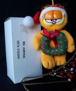Kurt Alder Garfield Plush Christmas Ornament 1998 Santa Garfield with