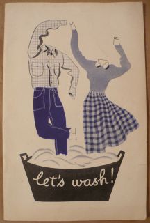 Vtg 50s La France Laundry Detergent Get Washed Book Great Display