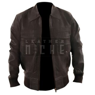 Brown Bomber Leather Jacket Style 5