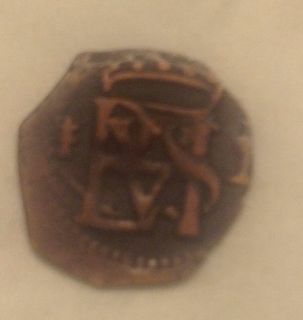 Authentic 1500s Copper Spanish King Phillipus III Lion Castle Coin
