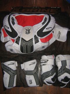 New Brine Lacrosse Set Shoulder Pad Arm Pads Gloves SM