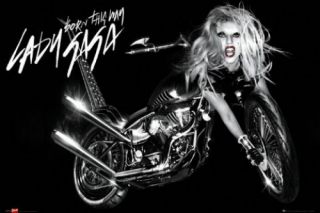 Lady Gaga Music Poster Album Cover Motorcycle
