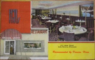 1953 Ad PC Hills Restaurant Lake Geneva Wisconsin Wi