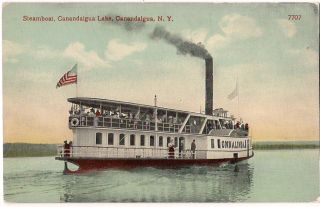 Steamboat Onnalinda Canandaiga Lake NY 1910 PC