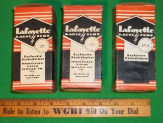 1920s Vintage Lafayette Radio Tube Cartons 227 171A Types Nice RARE