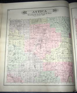 Attica Township Lapeer County Michigan Plat Map 1893