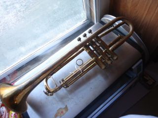 Vintage 1940s Buescher Trumpet Aristocrat Custom Pearl Elkhart Indiana