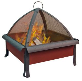 Landmann Tudor Outdoor Wood Firepit Fireplace Embossed GA Clay Black