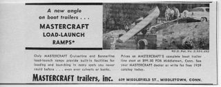 1959 Vintage Ad Mastercraft Boat Trailers Load Launch Ramps