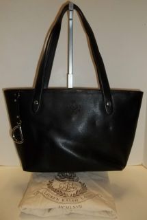 Lauren Ralph Lauren Black Newbury Classic Tote Handbag