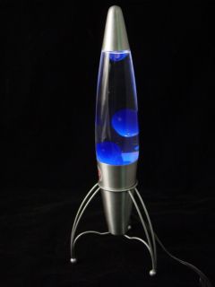 ROCKET LAVA LAMP   18 BLUE GLOW MOTION GLITTER PARTY MOOD NIGHT LIGHT
