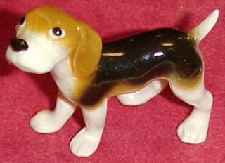 Hagen Renaker Vintage Ceramic Beagle Dog Figurine Lifelike Figure