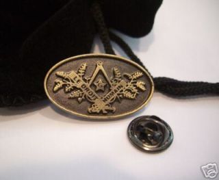 Masonic Co Freemasonry Le Droit Humain Lapel Pin Badge and Gift Pouch