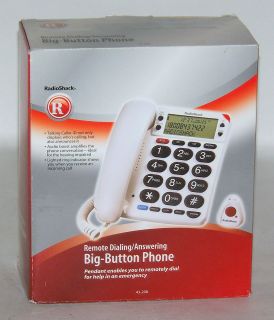 New Radio Shack Big Button Phone w Emergency Remote Answering Dialing
