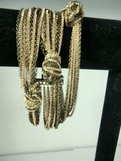Lee Angel Safina Colorblock Brass Gold Multi Chain Knotted Bracelet