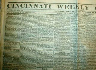 1864 Civil War newspaper ABRAHAM LINCOLN Re ELECTED PRESIDENT of the