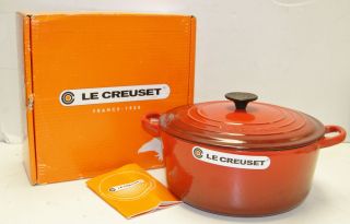 NEW Le Creuset Cast Iron Cookware Signature Round French Oven RED