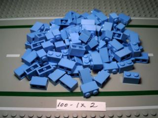 100 New Lego Light Blue Blocks Bricks 1 x 2 x 1