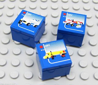 New Set 3 Blue Brick Mini Toy Lego Boxes Sets Sized 4 Lego City