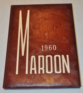 Leicester MA High Yearbook “The Maroon” 1960 Hardcover in Great