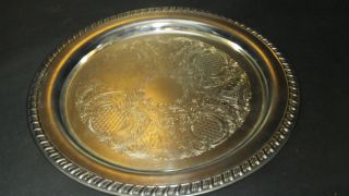 Leonard Silverplate 12 inch Serving Tray Marked B P Italy