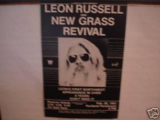 Leon Russell New Grass Revival Concert Poster Portland
