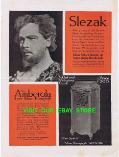 1910 Leo Slezak Opera Tenor Amberola Edison Phonograph