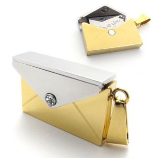 Stainless Steel Golden Love Letter Pendant Chain Necklace PL553