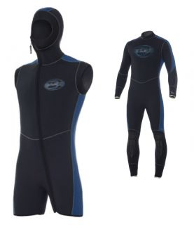 Bare Elastek Full Hooded Vest Set Scuba Diving Wetsuit 7mm Mens 2XL